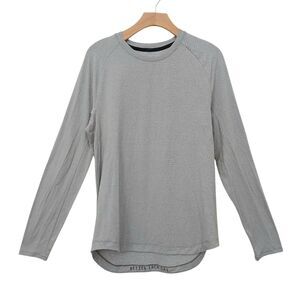 Lululemon Drysense Long Sleeve Shirt Mens Small Gray Training Minimalist Gym